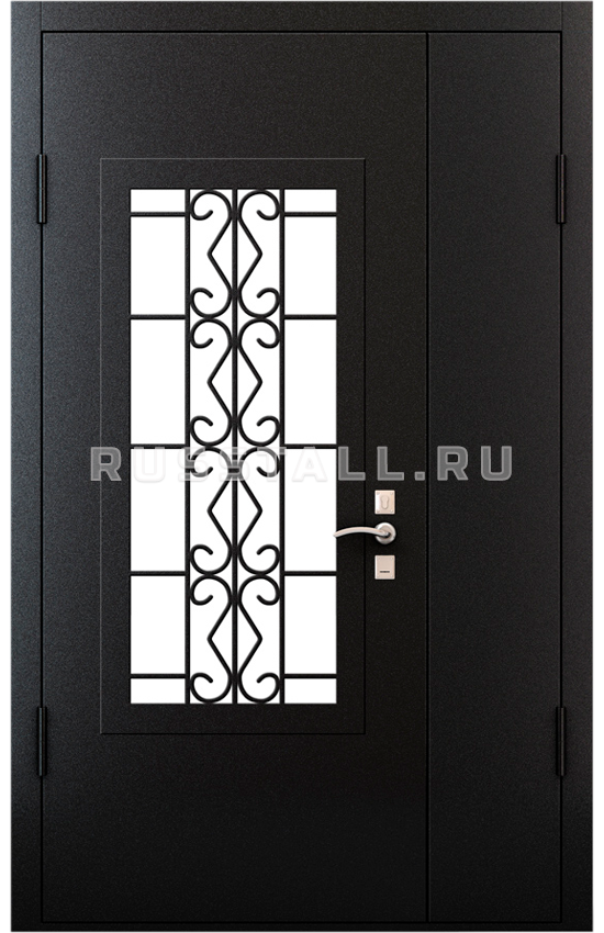 Железная двухстворчатая входная дверь RS37